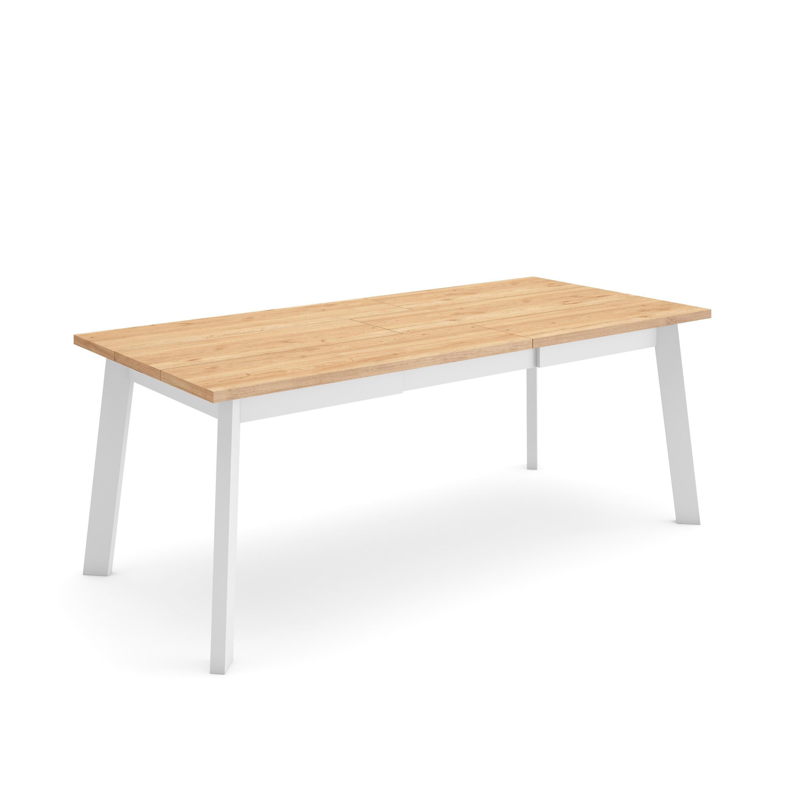 Tavolo da Pranzo, 194x90x74cm, Per 10 persone, Gambe in legno, colore Rovere RF2917