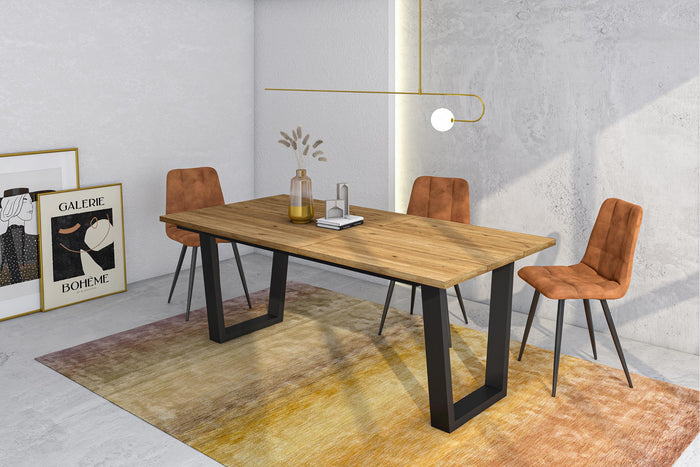 Tavolo da Pranzo, 194x90x74 cm, Per 10 persone, Tavolo Cucina, Rovere