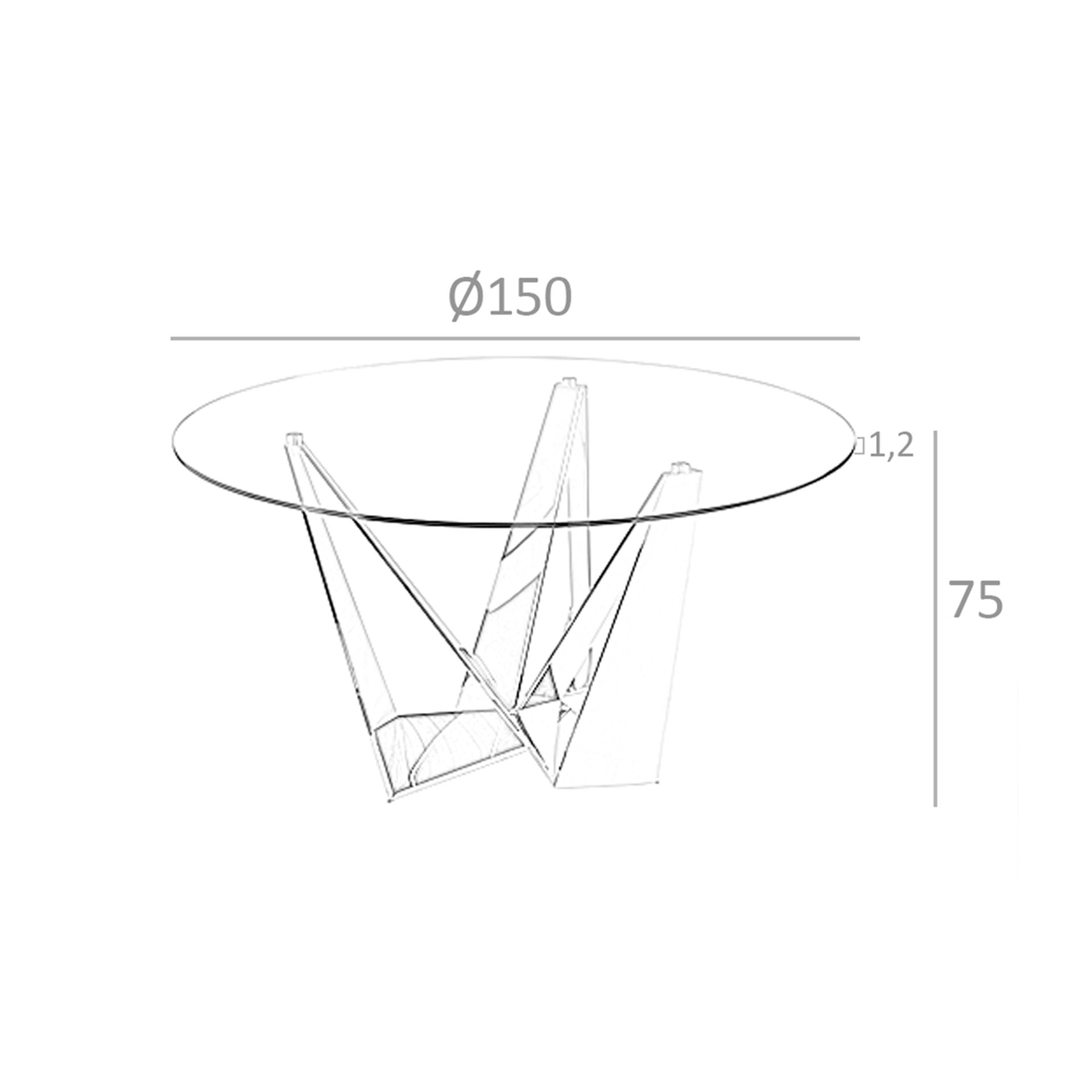 Tavolo da pranzo rotonda vetro temperato e acciaio nero