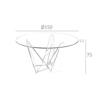 Tavolo da pranzo rotonda vetro temperato e acciaio nero