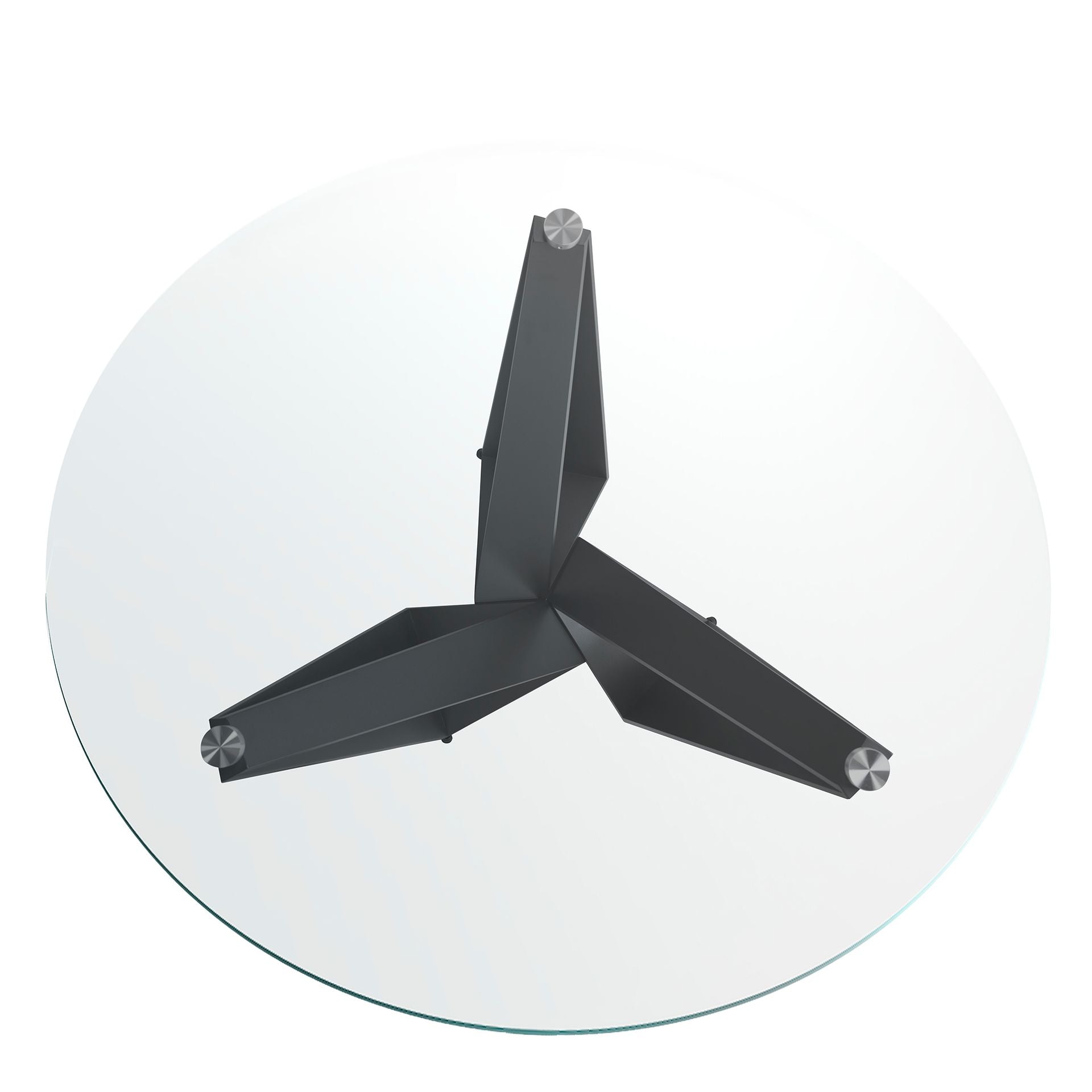 Tavolo da pranzo rotonda vetro temperato e acciaio nero