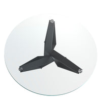 Tavolo da pranzo rotonda vetro temperato e acciaio nero