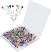 Set di spilli da cucire 600 pezzi - 38 mm lunghi - spilli con pino diritto - colori misti - acciaio/prezioso plastico - contenitore di conservazione incluso - spilli da cucire