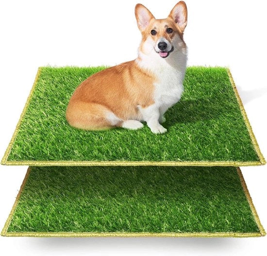 Trainingsmat per cani indoor per cani piccoli grandi cani anziani - 63 x 51 x 7 cm - 2 pezzi di erba di riserva