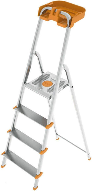 Scala a 4 gradini in Alluminio con portaoggetti per la casa e i professionisti MOD.ATTICA COLOMBO