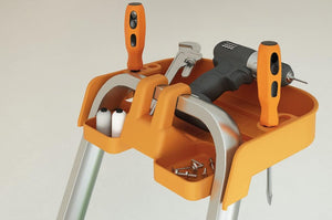 Scala a 5 gradini in Alluminio con portaoggetti per la casa e i professionisti MOD.ATTICA COLOMBO