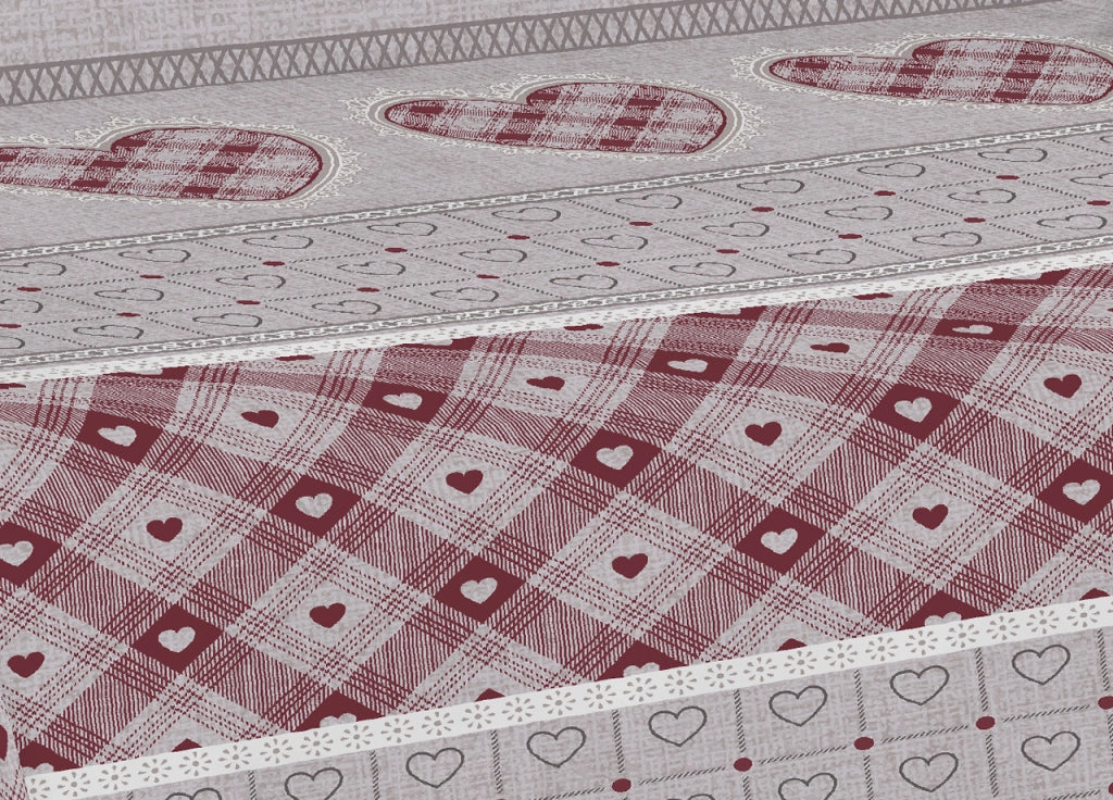 Telo Arredo Multiuso Linea Pensieri Delicati In Cotone Disegno Chalet - Singolo - Rosso