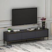 Vicchio, Mobile Porta tv 3 Ante, 180x35x45h cm Nero Antracite
