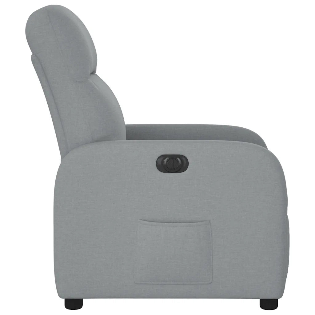 vidaXL Poltrona Elettrica Reclinabile Grigio Chiaro in Tessuto