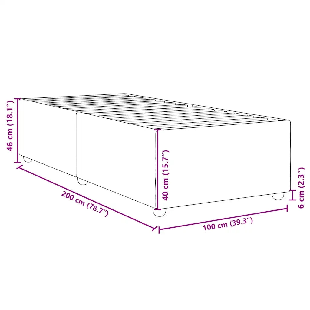Giroletto senza Materasso-Struttura Letto Marrone Scuro 100x200 cm Tessuto 592059