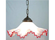 LAMPADARIO A CATENA MURANO 1 LUCE IN FERRO BATTUTO CRUCCOLINI LAMPADE LAMPIONE