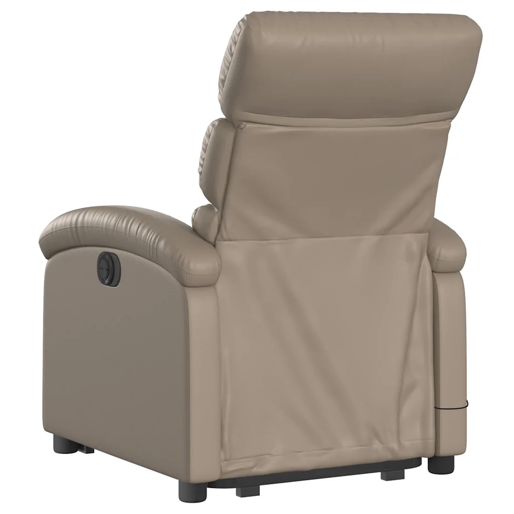 Poltrona Alzapersona Massaggio Elettrica Cappuccino Similpelle 3204067