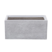Vaso per piante in fibra di argilla bianca 50 x 23 x 24 cm Fioriera rettangolare per interni ed esterni