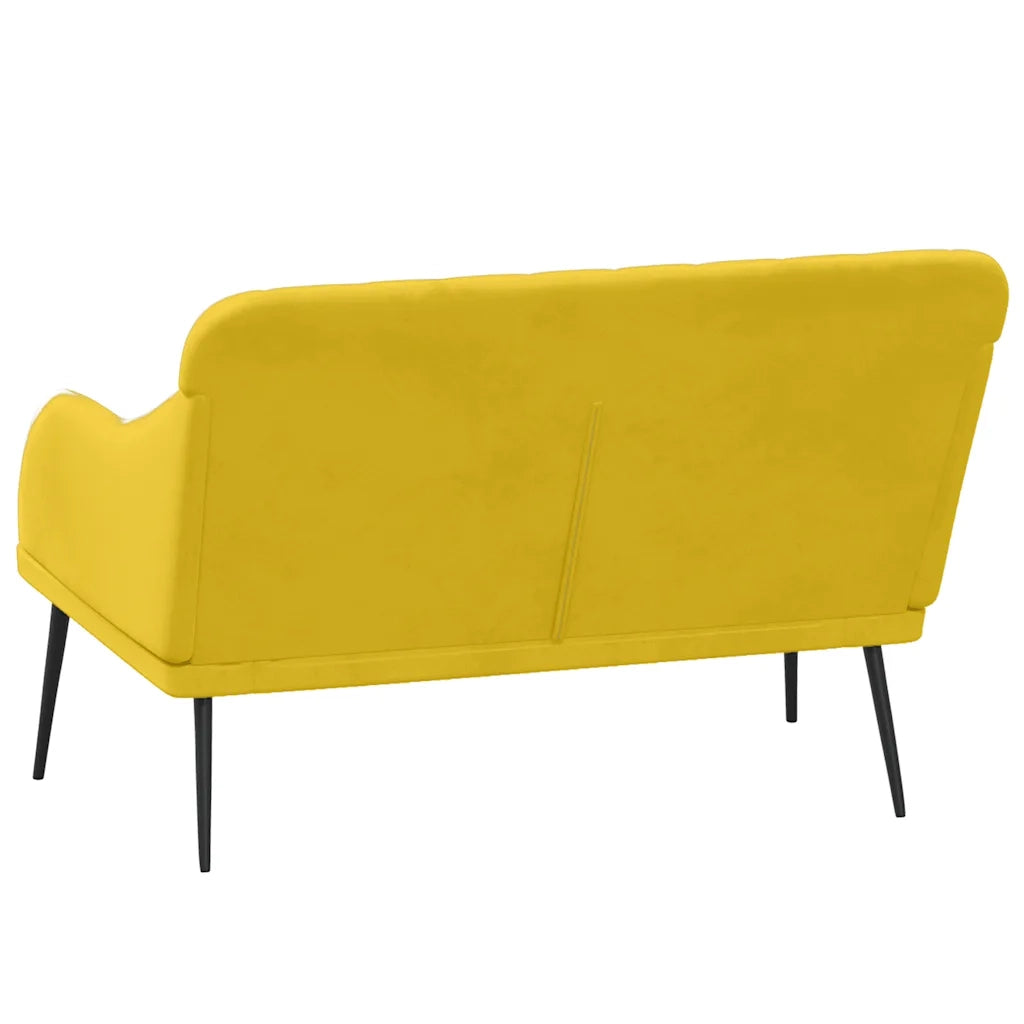 vidaXL Panca Gialla 110x76x80 cm in Velluto