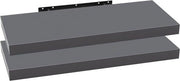 Set di 2 Pannelli di Parete - Pannelli per Libri - Pannelli di Presentazione - Resistenti all'Umidità, Installazione Facile, Sostiene fino a 10 kg - Grigio Scuro - 120x22,9x3,8cm