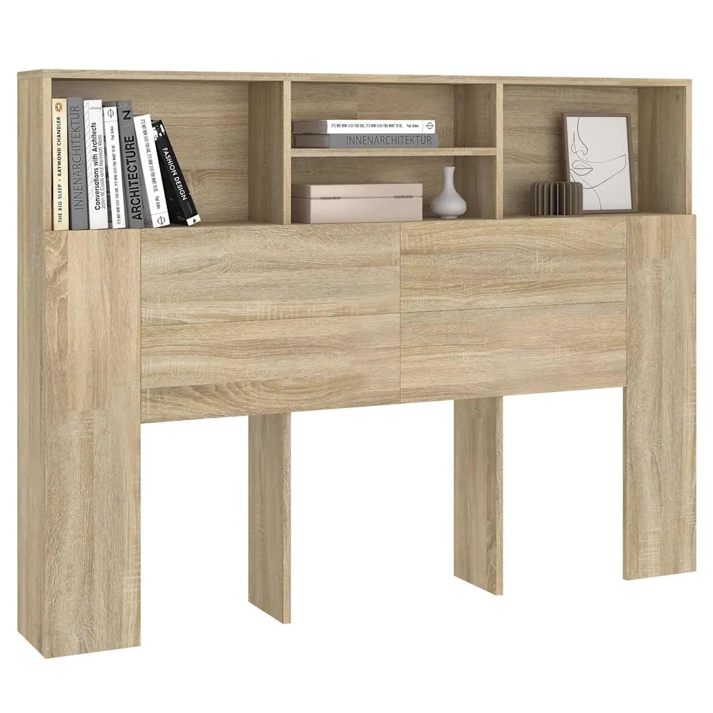 Mobiletto con testiera in rovere Sonoma 140x19x103,5 cm