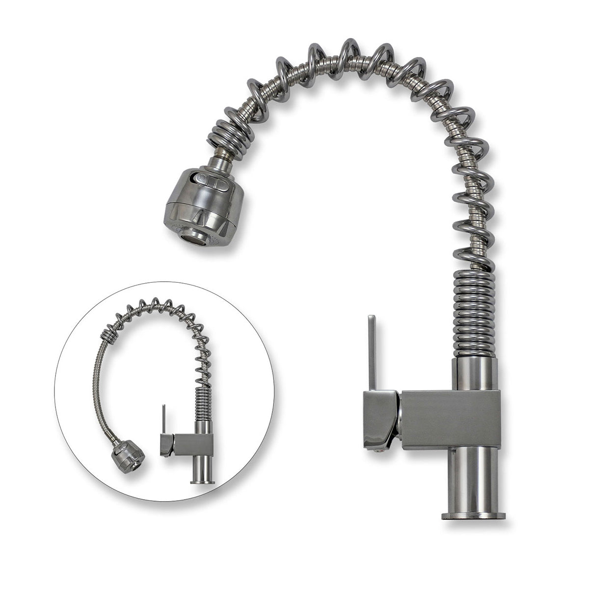 Lavello cucina inox KuKoo 1,5 vasche con miscelatore e kit scarico inclusi