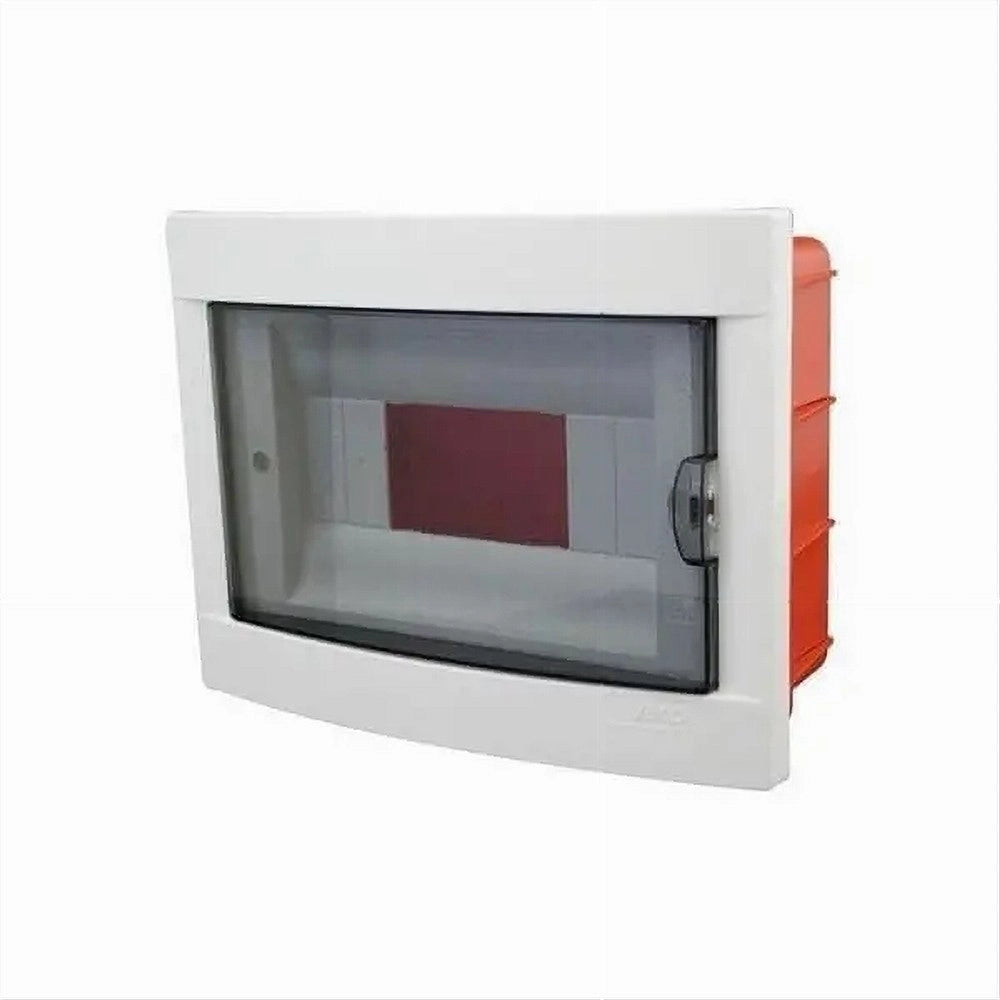 Trade Shop - Centralino Quadro Elettrico Da Incasso Parete 8 Moduli Portello Fumè Ip40 Fg14308 -