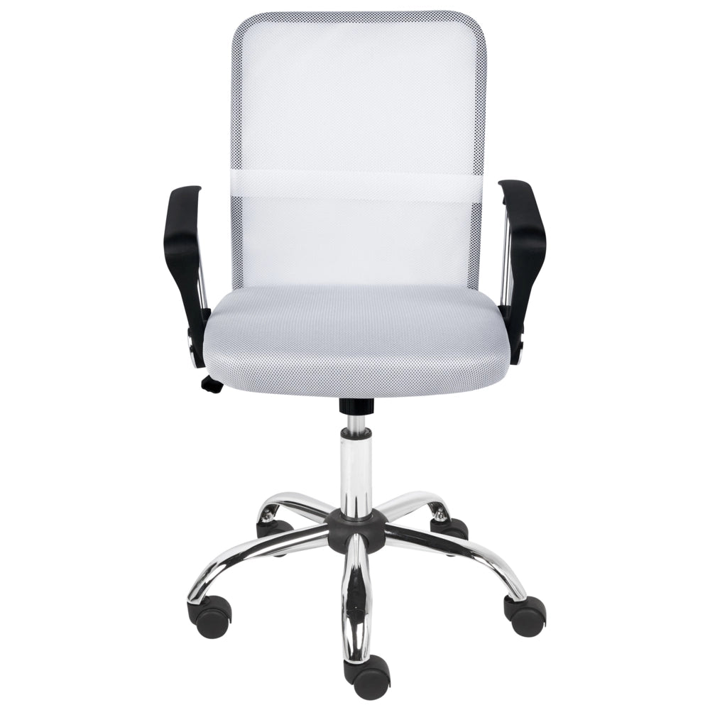 Sedia girevole da ufficio regolabile in altezza con rivestimento in rete bianco sporco ufficio in casa