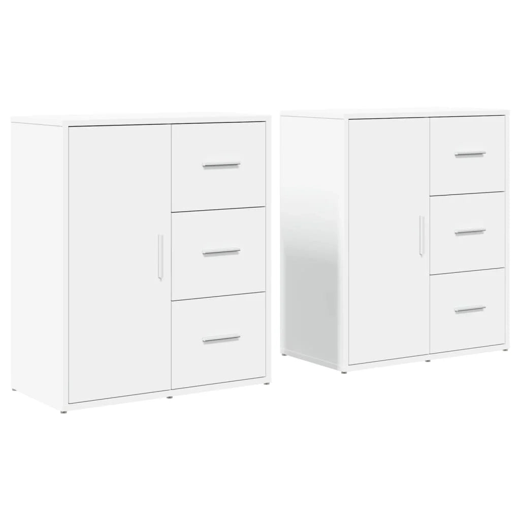 Buffet credenza cassettiera armadio mobile contenitore organizer per cucina soggiorno salotti set da 2 60 x 31 x 70 cm legno ingegnerizzato bianco 02_0036675