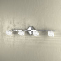 Toplight Applique da parete 4 luci Metropolitan con attacco G9, struttura cromo e vetro lavorato, design moderno 80x10x18cm