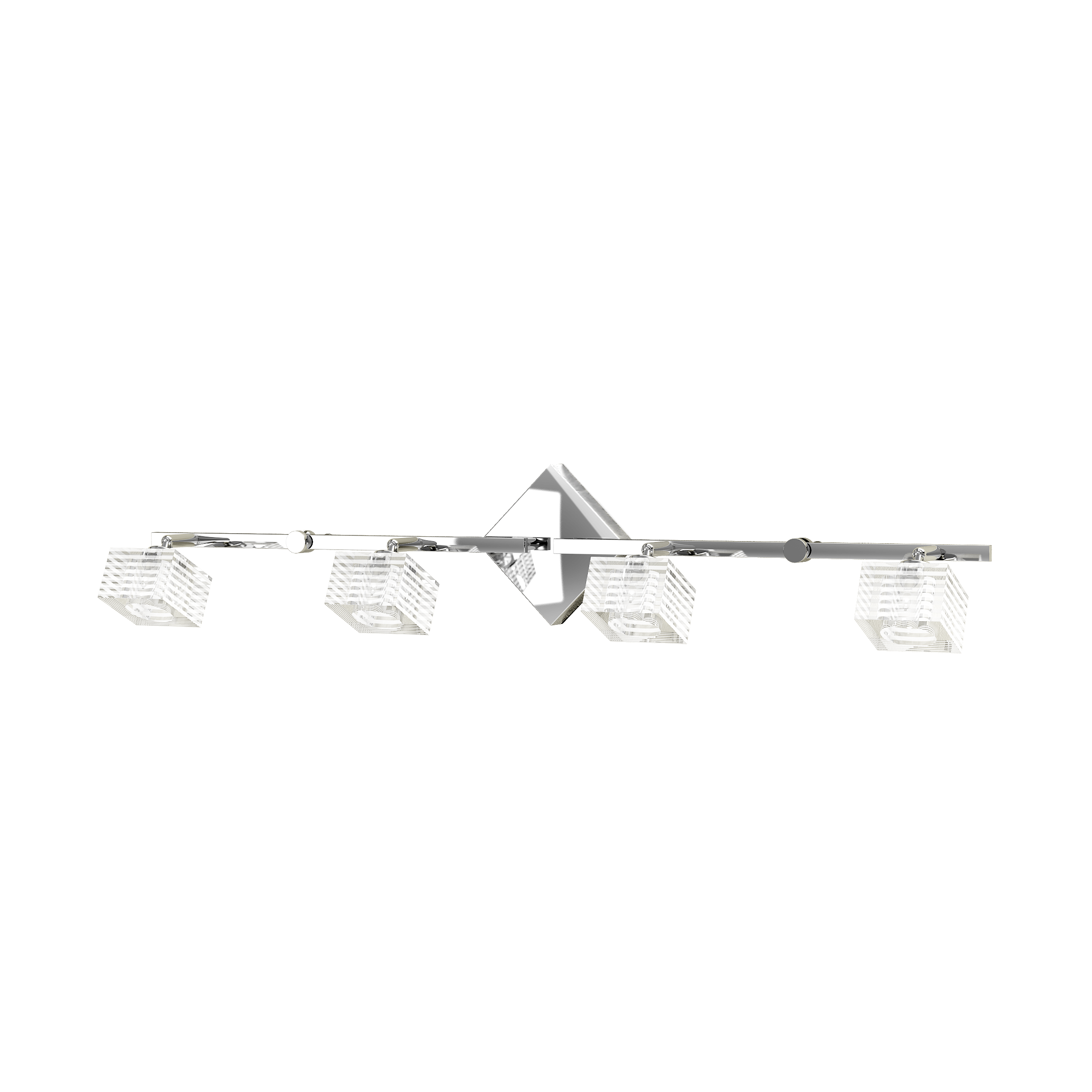 Toplight Applique da parete 4 luci Metropolitan con attacco G9, struttura cromo e vetro lavorato, design moderno 80x10x18cm