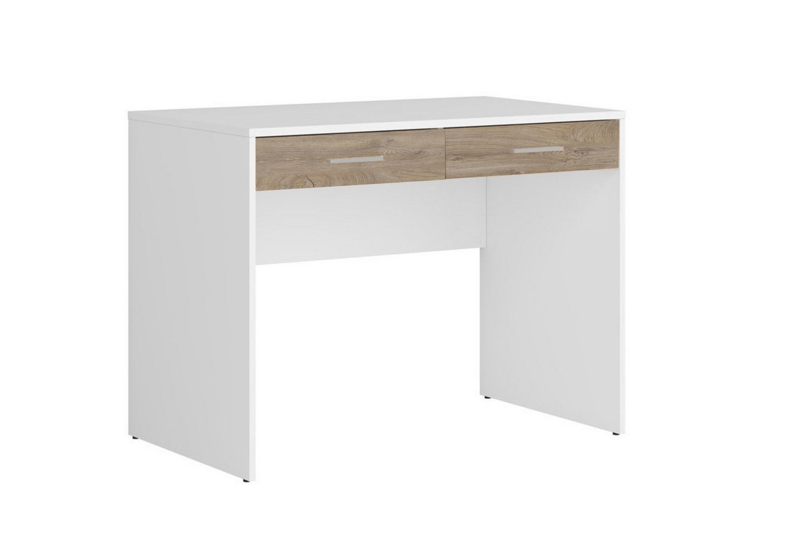 kit scrivania usb 2 cassetti cm 100x60x75 bianco/rovere cod:ferx.1047