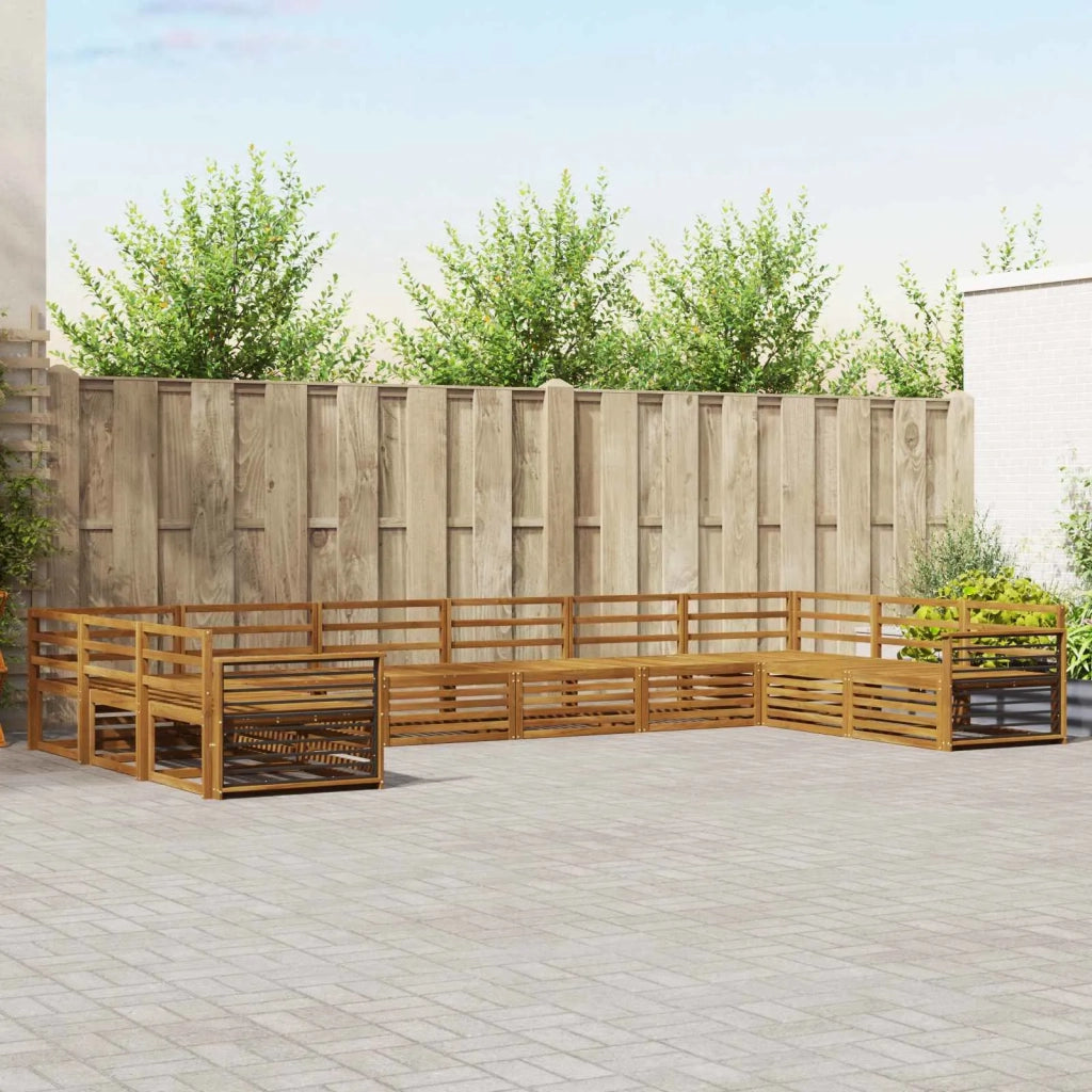 Set divani 10 pcs Naturale Legno di Acacia Massello 3374219