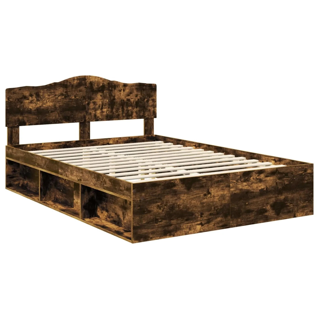 Struttura del letto Rovere fumé 150 x 200 cm Pino massello 3412884