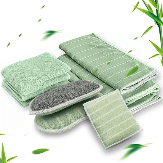 Set di asciugamani in fibra di bambù 8 pezzi per finestre cucina bagno - assorbenti senza pelucchi duri - asciugamani per finestre asciugamani per bucato asciugamani per finestre - lavabili a 60 gradi