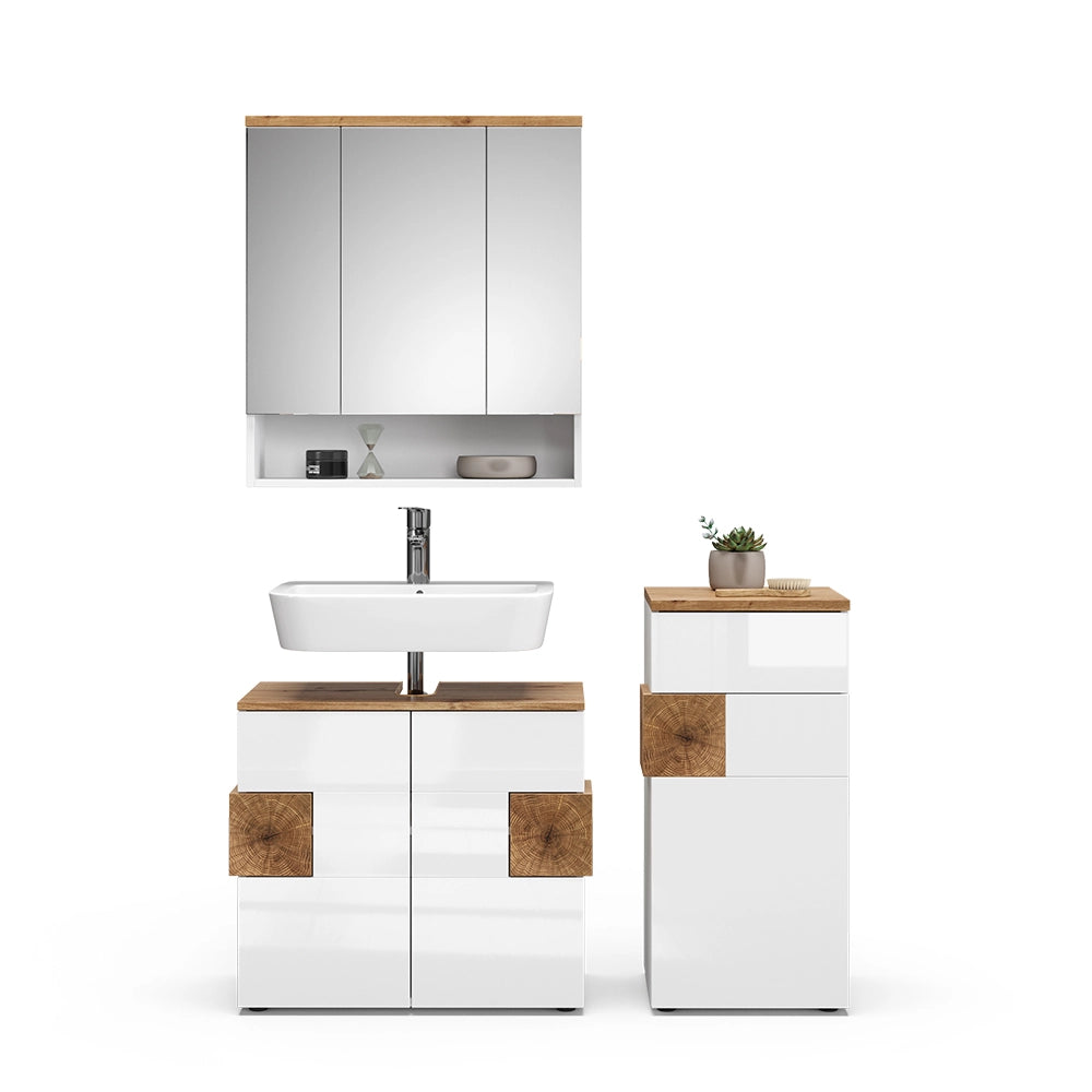 Vicco Set di mobili da bagno Bianco 3 parti