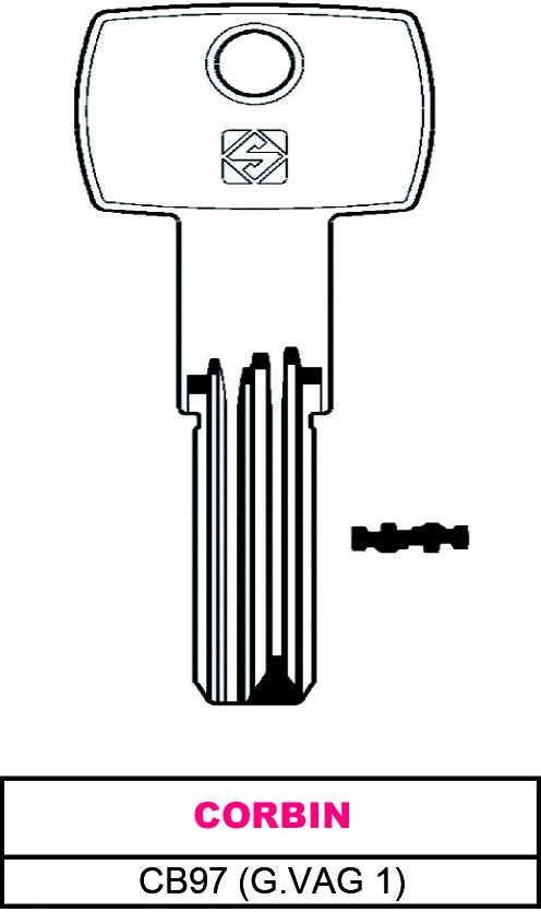 Silca CHIAVE PUNZONATA OTTONE CB97 (G.VAG 1) CORBIN 10.00 pz