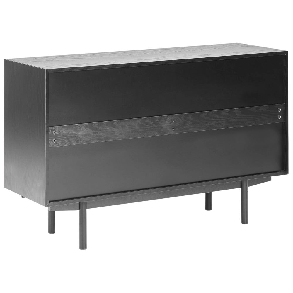 Cassettiera a 6 cassetti in truciolato nero MDF Moderna unità di archiviazione Soggiorno Camera da letto