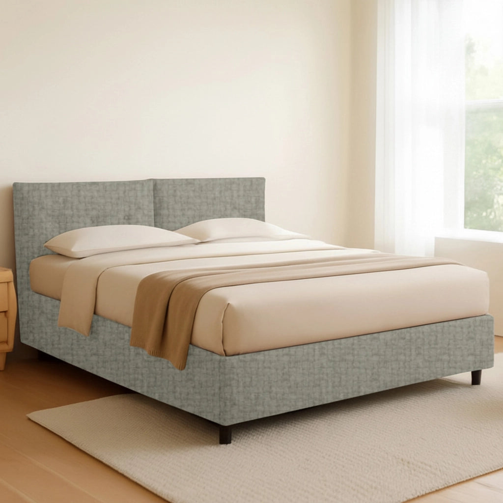 York, Letto Piazza e Mezza Sfoderabile Made in Italy, Grigio