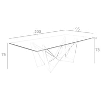 Tavolo da pranzo rettangolare vetro temperato e acciaio cromato