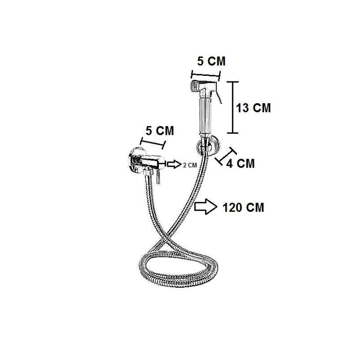 Set idroscopino con rubinetto tutto in ottone,flessibile 120 cm