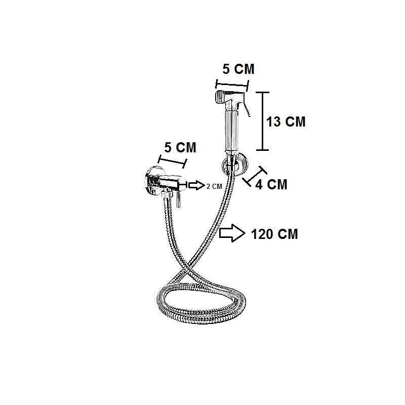 Set idroscopino con rubinetto tutto in ottone,flessibile 120 cm