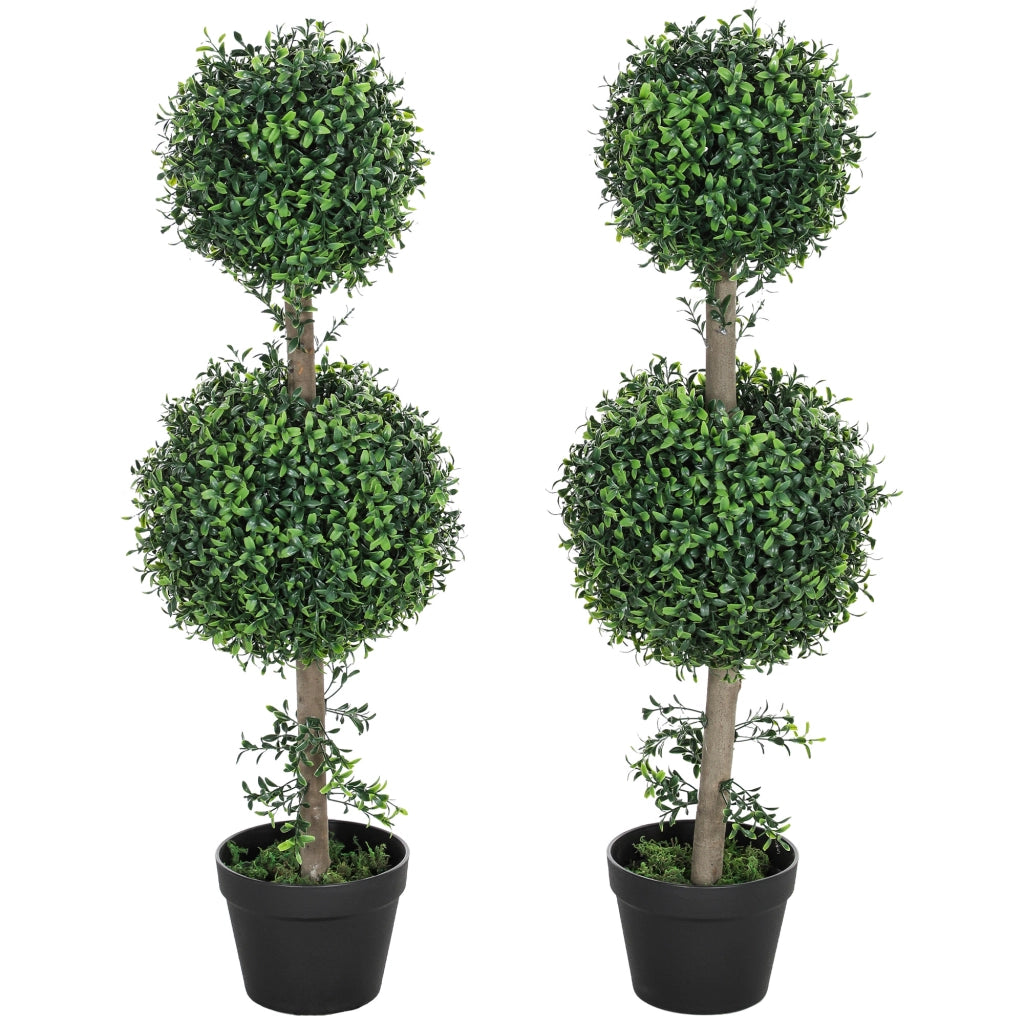 Set 2 Piante Artificiali Bosso UV ¨C Xylo ¨C Verde con Vaso