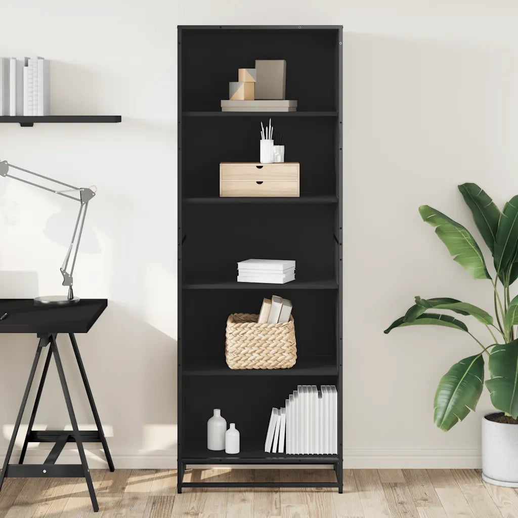 vidaXL Libreria Nera 60x35x170,5 cm in Truciolato
