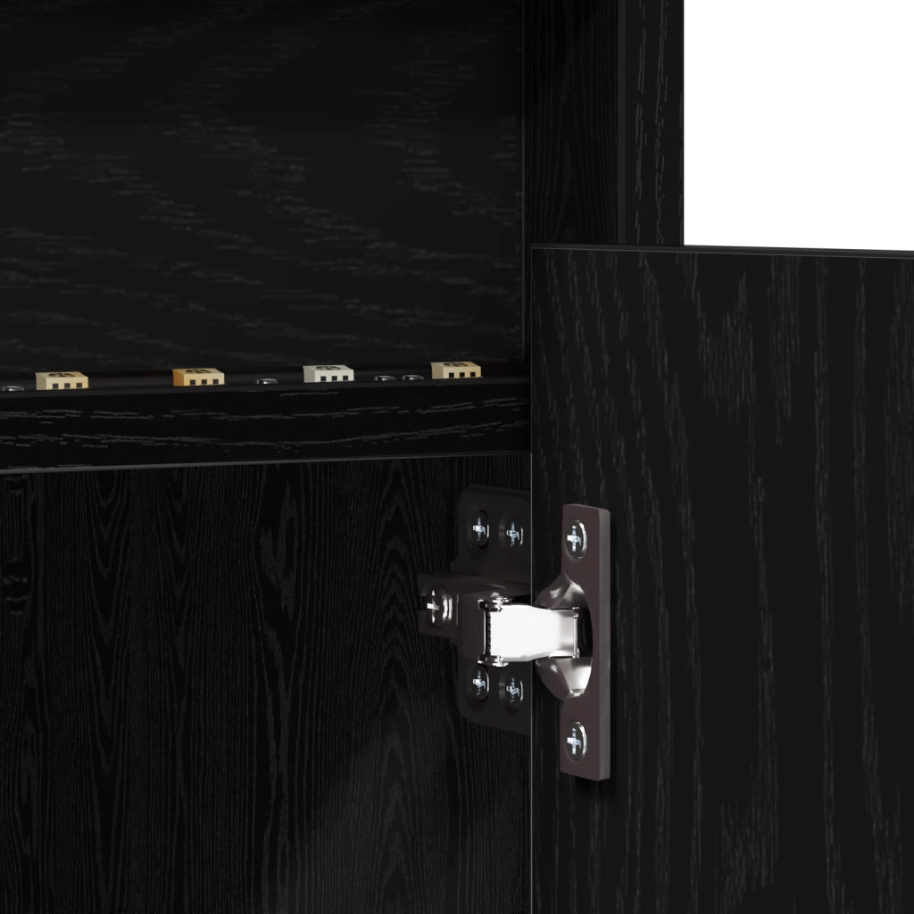 Centro di Intrattenimento Rovere Nero Legno Ingegnerizzato Medio
