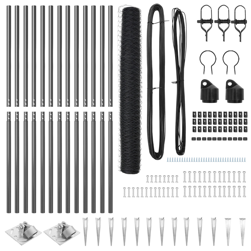 Recinzione Esagonale  Grigia 1.4x25 m Acciaio