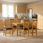 Set da pranzo 7 pz Nero Legno di Quercia Massello 3430270