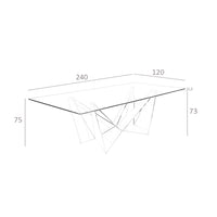 Tavolo da pranzo rettangolare vetro temperato e acciaio cromato