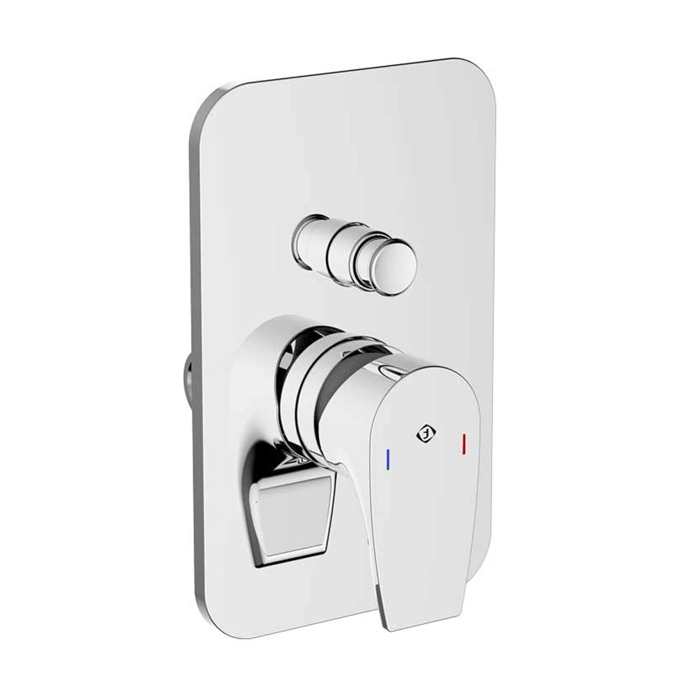 Set miscelatore lavabo bidet e doccia ad incasso con deviatore cromo lucido con piletta - Zyra