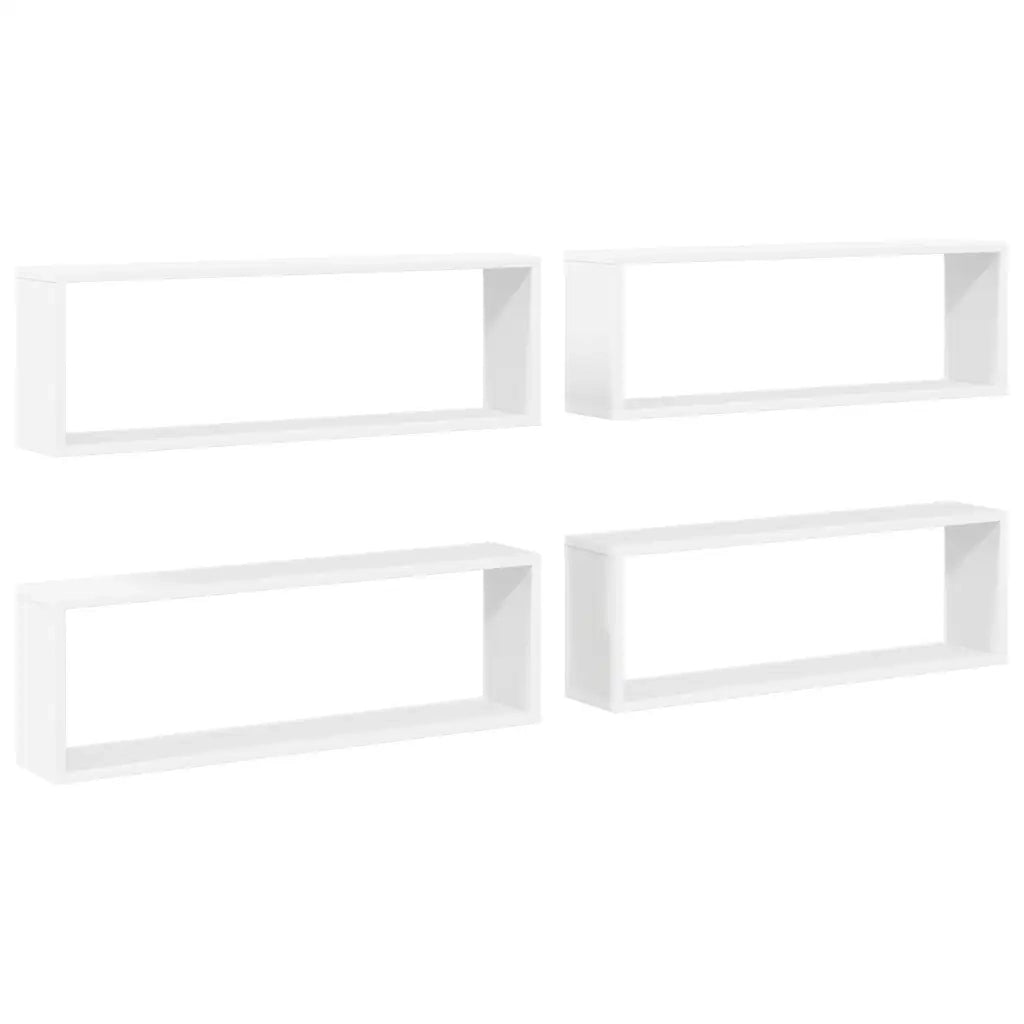 Mensole Parete a Cubo 4pz Bianco 80x15x26,5cm Truciolato cod mxl 33337