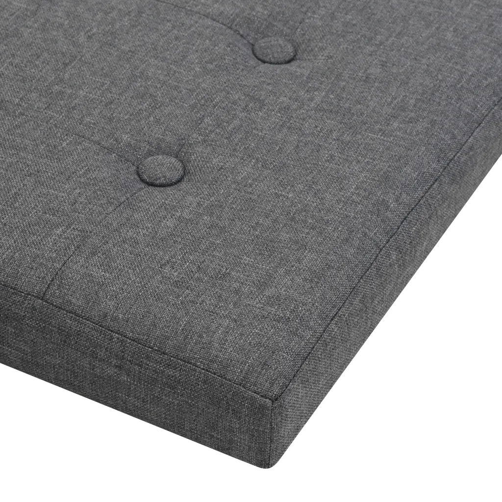 Sgabello Pieghevole con Contenitore Grigio Scuro in Simil Lino 247077