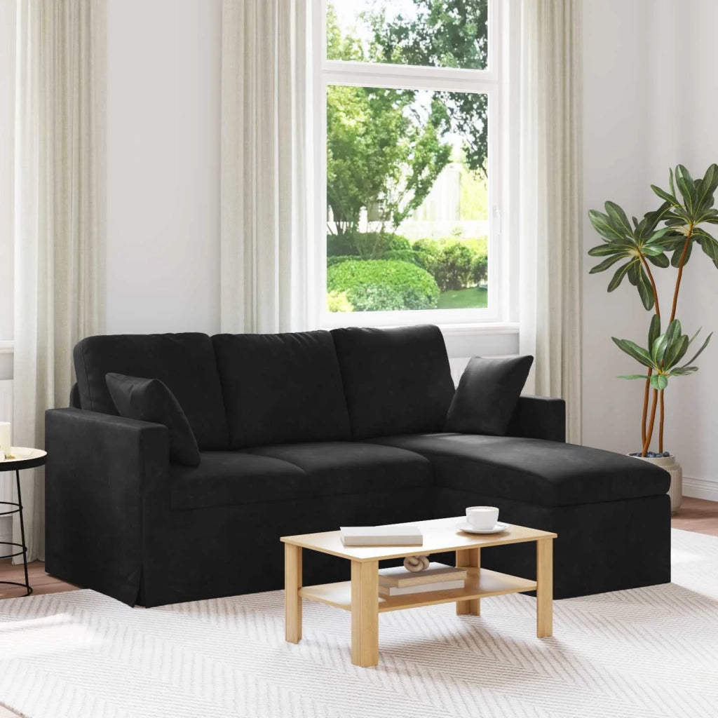 Divano Nero 198 x 134 x 80 cm Velluto 42024455