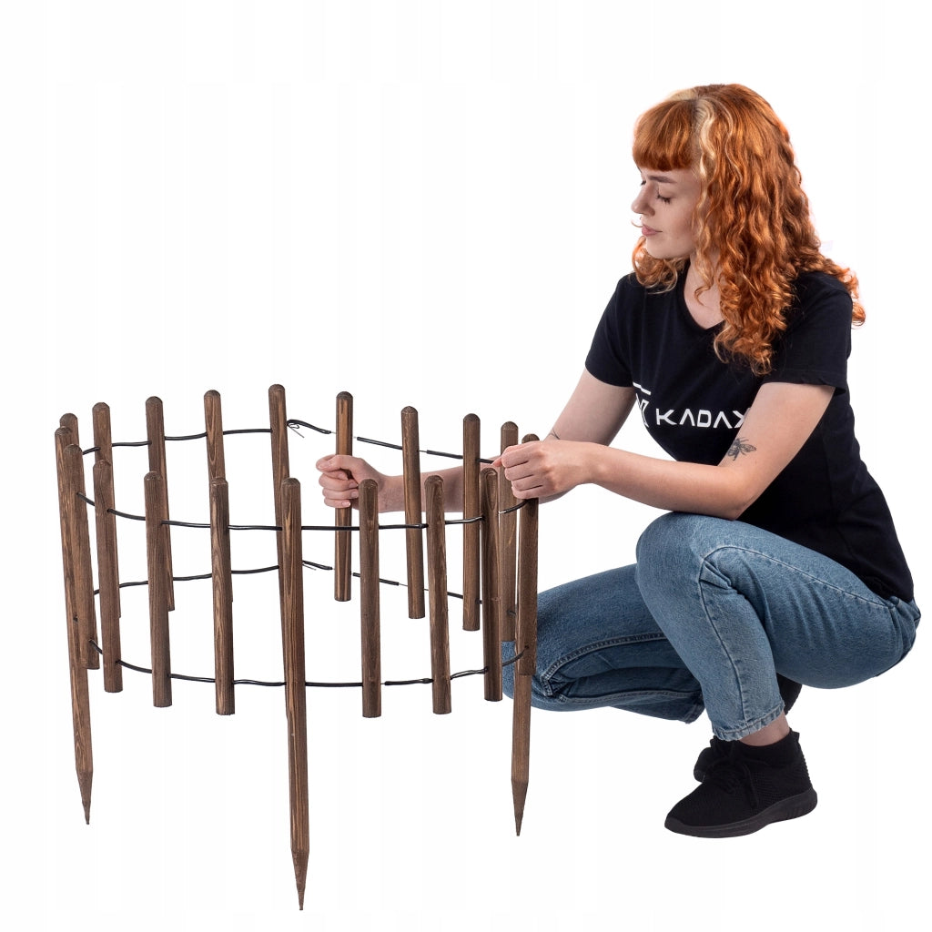 Recinzione da giardino KADAX, bordura in legno per prato, 185 cm, colore marrone.
