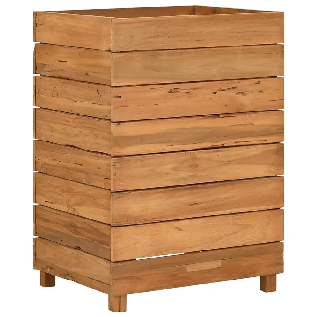 Letto Rialzato 50x40x72 cm Legno di Teak di Recupero e Acciaio 47427