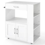 Carrello da cucina mobile 75 x 46 x 90,5 cm con cassetto e vano a giorno stile moderno legno lavorato bianco 20_0020980
